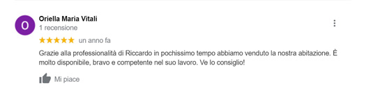 Recensione Google 5 stelle di Oriella Maria Vitali Recensione Google di Oriella Maria Vitali