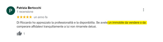 Recensione Google 5 stelle di Patrizia Bertocchi Recensione Google di Patrizia Bertocchi